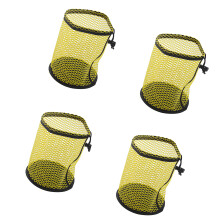 Sports Mesh Storage Organiser Pack of 4 Piece Drawstring-Yellow