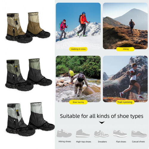 Windproofs Protective Leg Guards Snowproof Gaiters for-Khaki 2
