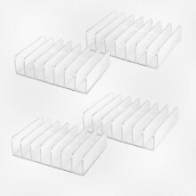 4 Clear Acrylic CD DVD Display Stand with Storage Tray Organizer for Discs