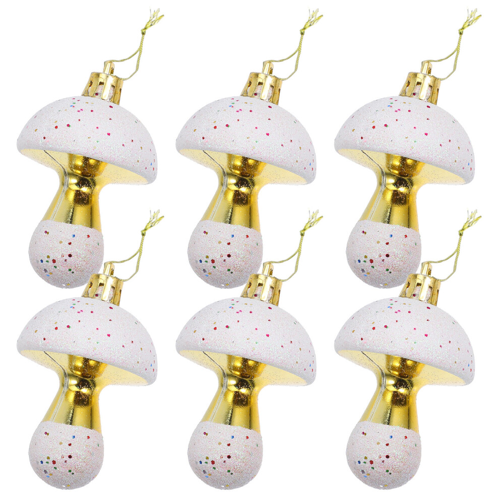 6 Sztuk WisząCy Ozdobny GrzybokształTny Wisiorek Choinkowy-image