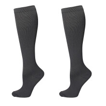 Chaussettes de course antidérapantes avec pression-Gris S/M