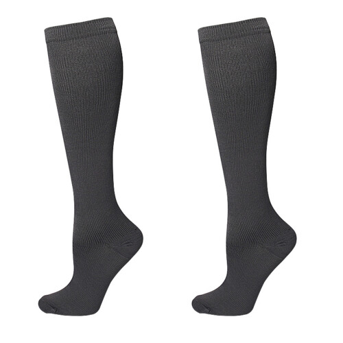 Chaussettes de course antidérapantes avec pression-Gris S/M