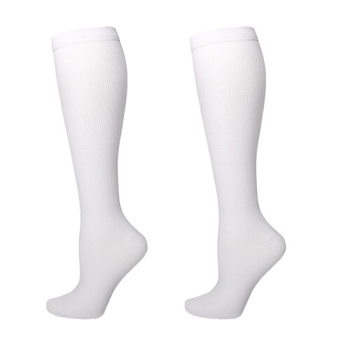 Chaussettes de mollet compressées améliorant les-Blanc L/XL