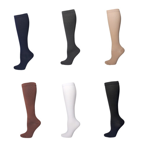 Chaussettes de mollet compressées améliorant les-Blanc L/XL 1
