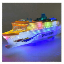 Kids Colorful Ocean Liner Cruise Ship Boat Electric Flashing Led Light Sound Toy for Child 50x11x6 Cm/19.7x4.3x2.3 In 25-26s
