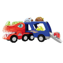 (4pcs) New Upgrade Dinosaur Truck Toys Improve Fine Motor Skills Dinosaur Transport Monster Truck Toy With Cool Light Sound Effect And Spray Functi