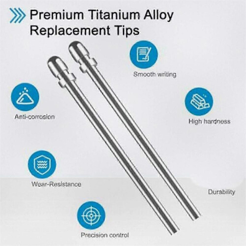 Durable Titanium Stylus Replacement Tips, 2 Pack with Smooth Precision & Tool, Compatible with Digital Pens 1