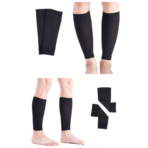 Support de jambe élastique, manchon de mollet pour-Noir 28x10cm 1