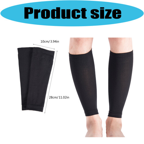 Support de jambe élastique, manchon de mollet pour-Noir 28x10cm 2
