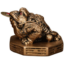 Dark Brown Resin Toad Figurine Feng Shui Wealth Table Decor