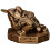 Dark Brown Resin Toad Figurine Feng Shui Wealth Table Decor 1