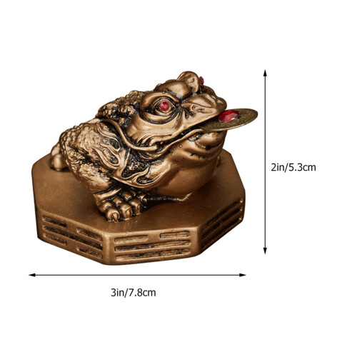 Dark Brown Resin Toad Figurine Feng Shui Wealth Table Decor 1