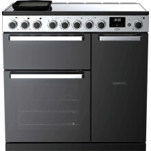 Rangemaster Edge Deluxe 90cm Electric Range Cooker with Induction Hob - Black - A/A Rated