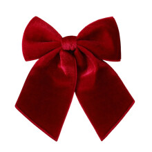 Velvety Bows Shape Ornament For Holiday Tree-Wine Red 25CM