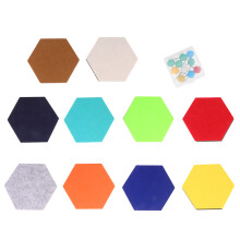 10Stk Memo Board Sechseck Filz Wandtattoo Mit 10Runde Drucknagel