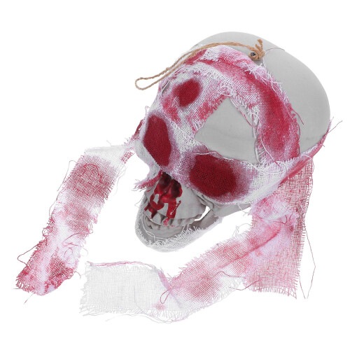 2Stk Realistischer Halloween Totenschädel Mit Mullbinde 1