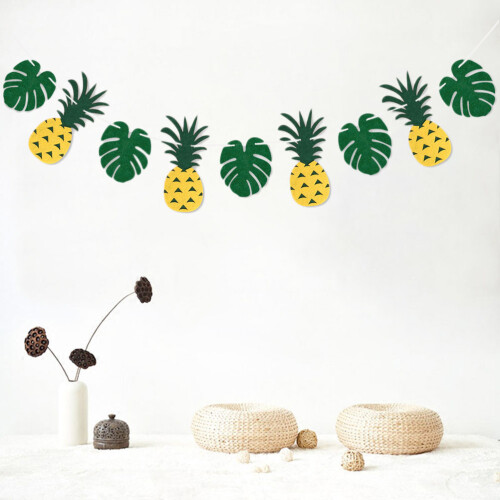 2 Pcs Pineapple Turtle Back Leaf Hanging Decoration Party Bunting 2