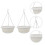 2Pcs White Hanging Flowerpot with Tray Durable Plastic Plant Planter 5