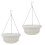 2Pcs White Hanging Flowerpot with Tray Durable Plastic Plant Planter 4
