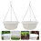 2Pcs White Hanging Flowerpot with Tray Durable Plastic Plant Planter 3
