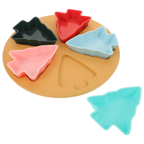4 Sets Servierplatte Mit 5 Fächern Für Snacks Nüsse 2