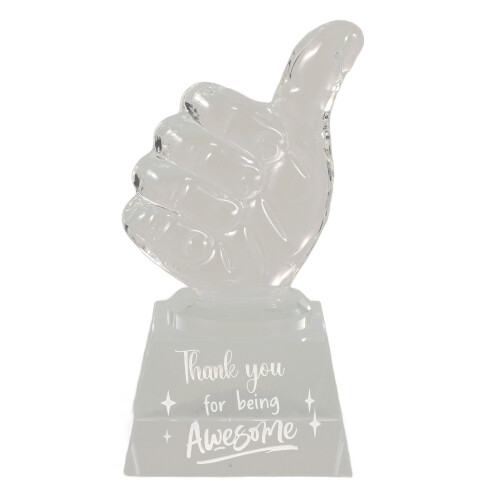 2Stk. Crystal Trophy Trophäe Statue Handgeste 1
