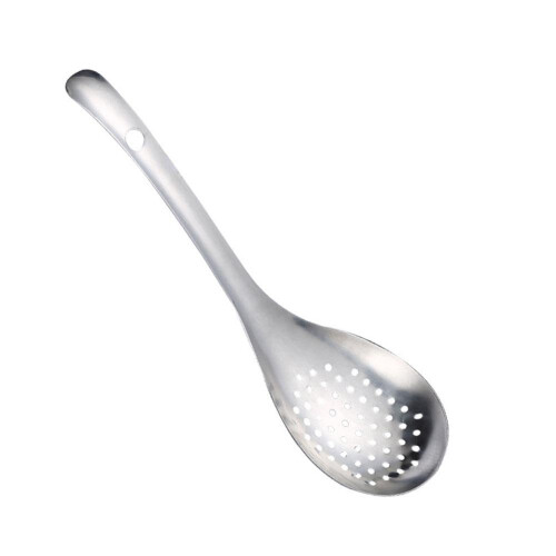 Steel Household Filter Screen Multi-Function Strainer Spoon, Silver, Stainless Steel Kitchen Tool, Easy Clean