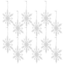 48Pcs Minimalist White Snowflake Ornaments Plastic for Seasonal Decor