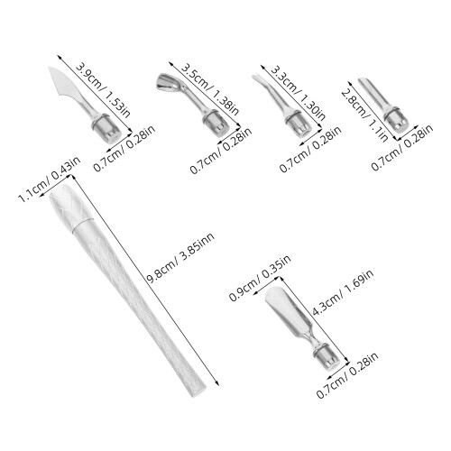 1 Set Cuticle Pusher Mit Austauschkopf Aus 2