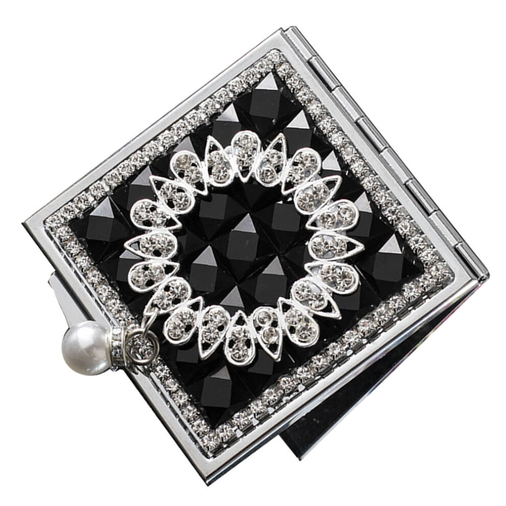 MałY Kwadratowy Lusterko Metalowe Z PerłOwym Wisiorkiem-image