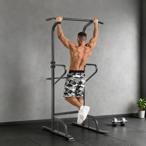 Homcom HOMCOM Power Tower Multi-Function Pull Up Station w/ Adjustable Height for Gym