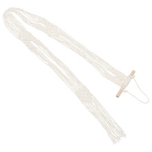 1Macramé Hoedenrek Voor Wandopslag in Beige Kleur