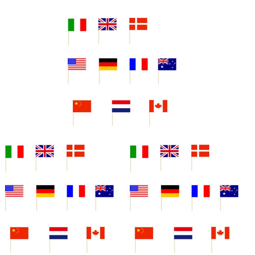 150Pcs Party Flag Toothpicks Assorted National Flags Cake Decorations 1