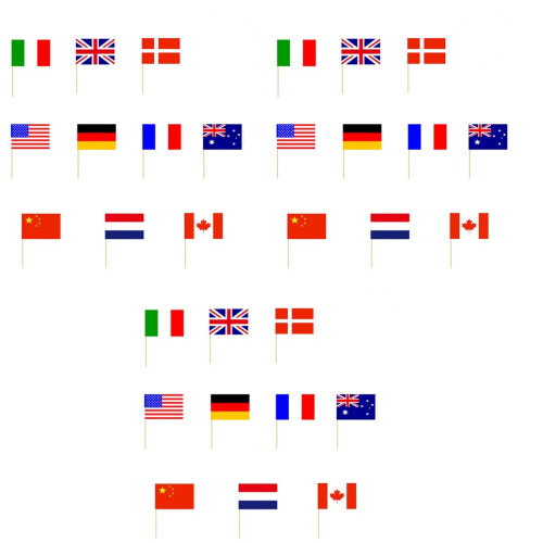 150Pcs Party Flag Toothpicks Assorted National Flags Cake Decorations 2