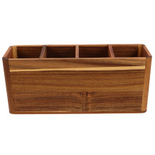 Utensilienhalter Mit 4 Fächern – Holz Kochutensilien Organizer
