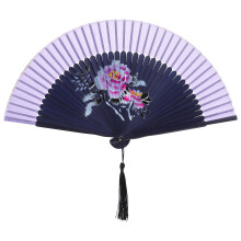 3Stk Chinesischer Handgefalteter Fächer Mit Feinem Blumenmuster