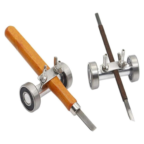 Wood Chisel Tool Set Honing Guide Fixed Angle Sharpener Holder For Plane Irons And Gravers Two-Piece Silver Premium