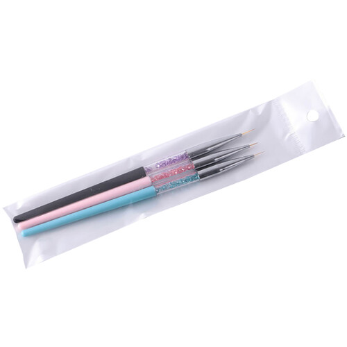 3Stk Stift Für Linienzeichnung Mit Strasssortiment Bunt 1