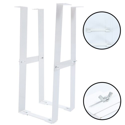 Under Desk Tower Mount Computer Riser Carbon Steel White 1pc 1