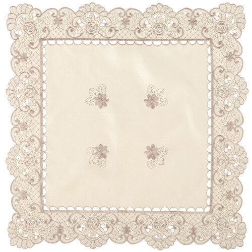 Square Tischdecke Mit Stickblumenmuster Wiederverwendbar