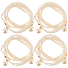 4Pcs White PU Woven Curtain Tiebacks Delicate Holdbacks for Home Decor