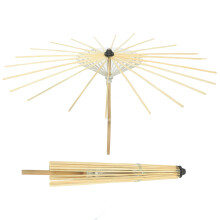 2Stk Bambus Dekorativer Ölpapier Schirmhalter Elegant Lichtgelb