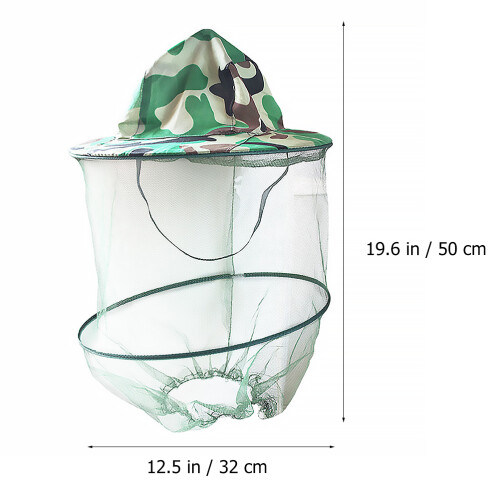 Camouflage Anti-Mosquito Hat with Fine Mesh Face Protector Net 2