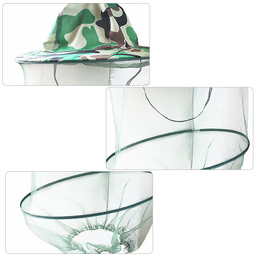 Camouflage Anti-Mosquito Hat with Fine Mesh Face Protector Net 1
