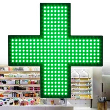 Medical Cross Sign Green Cross Neon Sign 30x30 cm Indoor Use 3 Visual Modes Healthcare Facility Signage