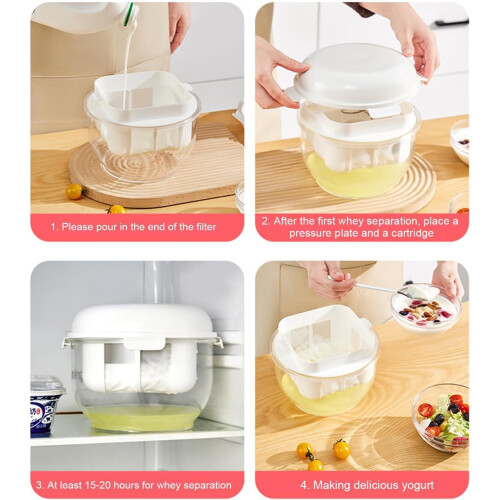 Yogurt Maker Machine, Yogurt Cheese Maker, Strainer Container With Transparent Lid, Fine Mesh Filter For Cheese Yogurt 2