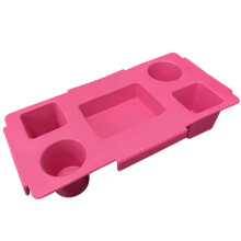 Top Bag Cup Holder Tray For Travel Beach Pool Waterproof Cellphone Storage Tray Divider Beverage Food Organizer Hot Pink