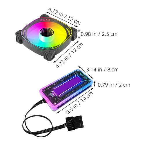 1 Set Pc Gehäuselüfter Mit Controller Leiser Kühllüfter 1