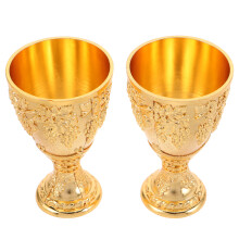 2Stk Chalice : Handgefertigt Zinklegierung Blumenmuster Geprägt
