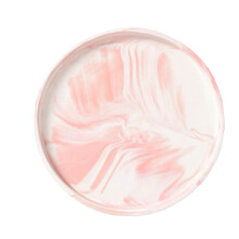 1St Keramik Marmorierung Ring Schale Tablett Pink Rund